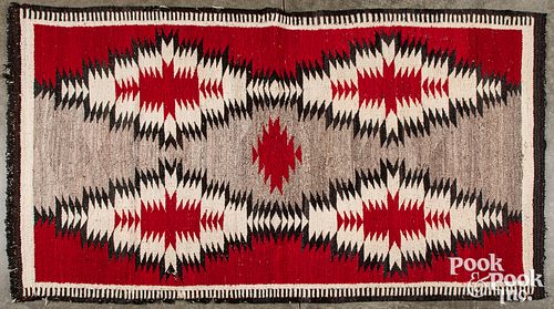 Navajo Indian woven rug textile, early 20th c.
