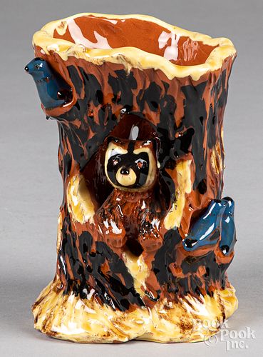 Lester Breininger redware birds and racoons