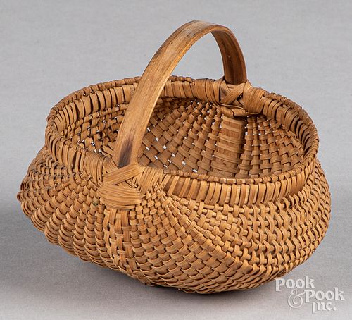Miniature splint buttocks basket, 19th c.