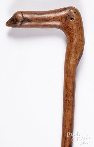Carved walking stick, 19th c.