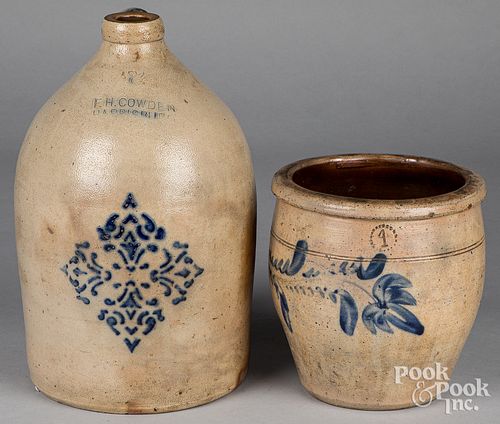 Two pieces of Pennsylvania stoneware, 19th c.