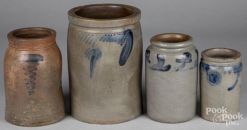 Four stoneware jars, 19th c.