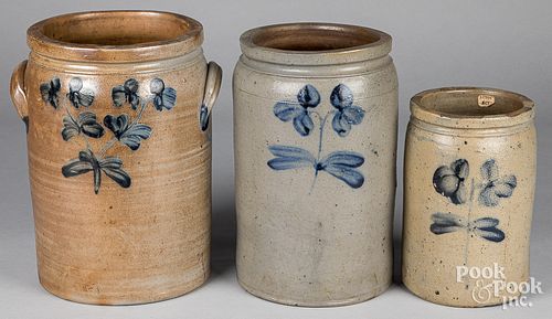 Three Baltimore, Maryland stoneware jars, 19th c.