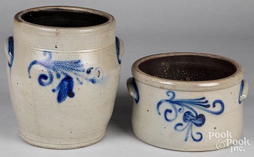 Two New Jersey stoneware crocks, 19th c.