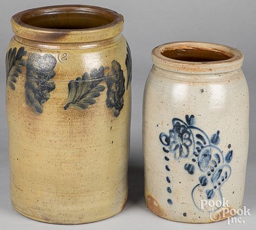 Two Mid-Atlantic stoneware jars, 19th c.