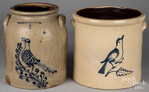 Two stoneware crocks, 19th c.