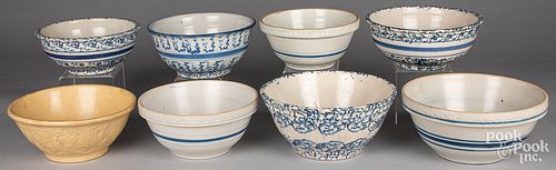 Eight mixing bowls, 19th c.
