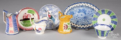 Group of spatterware porcelain, 19th c.
