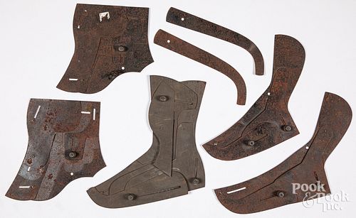 Group of adjustable tin shoe/boot patterns