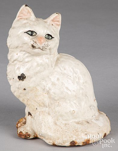 Cast iron seated cat doorstop, early 20th c.