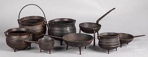 Group of early iron cookware