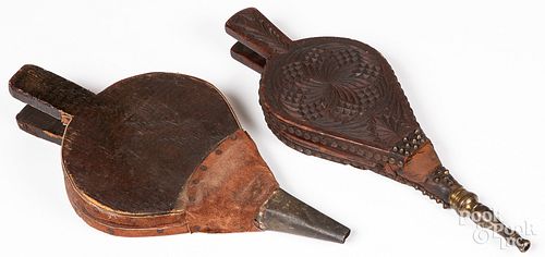 Two wood bellows, 19th c.
