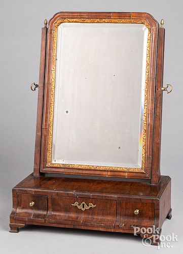 Georgian mahogany shaving mirror, 18th c.