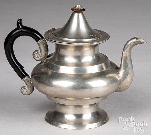 Rare Meriden, Connecticut pewter teapot 19th c.