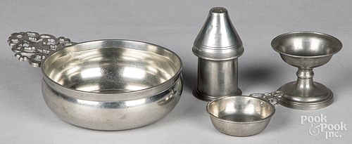 Four pieces of pewter