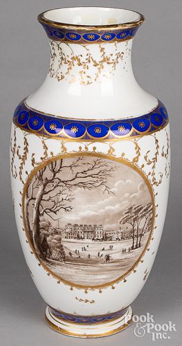 Large painted porcelain urn