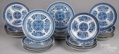 Chinese export porcelain blue Fitzhugh tablewares