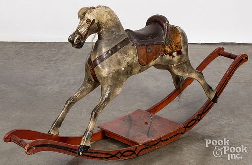 Child's carved and painted rocking horse, 19th c.