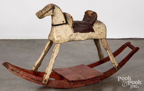 Child's painted rocking horse, 19th c.