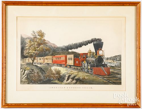 Large Currier & Ives colored lithograph
