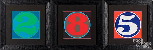Three Robert Indiana number posters