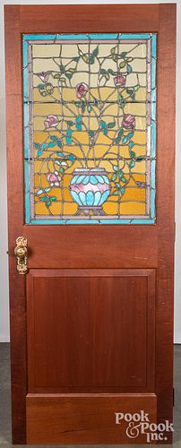 Stained glass paneled door