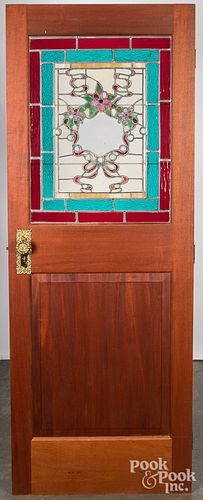 Stained glass paneled door