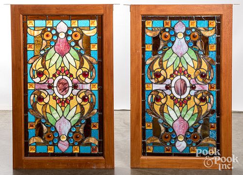 Pair of stained glass windows