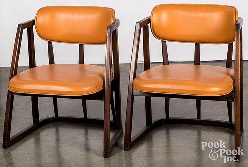 Pair of mid-century modern side chairs, mid 20th c