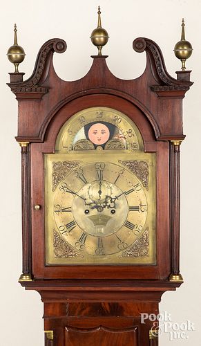 English George III mahogany tall case clock
