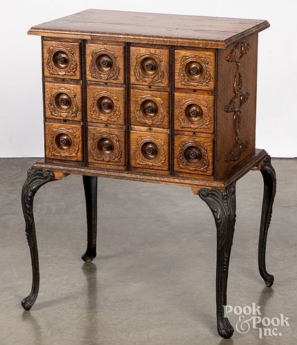 Victorian oak cabinet, late 19th c.