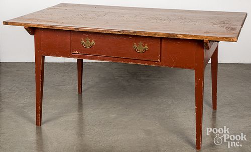 Painted pine tavern table, 20th c.