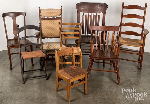 Eight assorted chairs