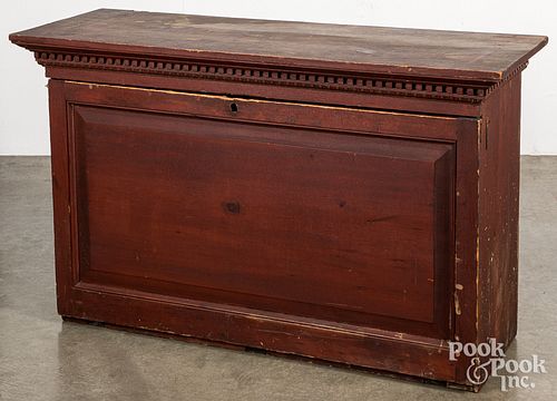 Red painted cupboard top, 19th c.
