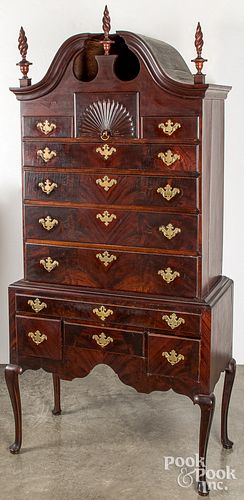 Queen Anne style mahogany high chest