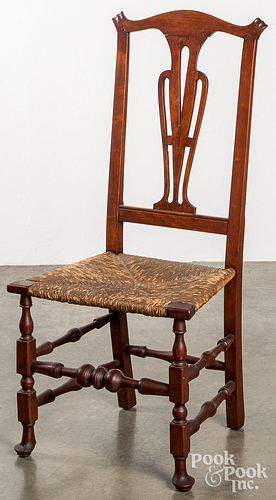 New England Queen Anne rush seat chair, 18th c.