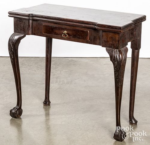 Chippendale style carved mahogany card table