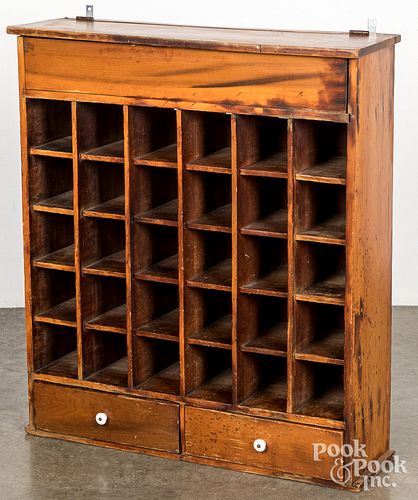Pine country store cabinet, late 19th c.