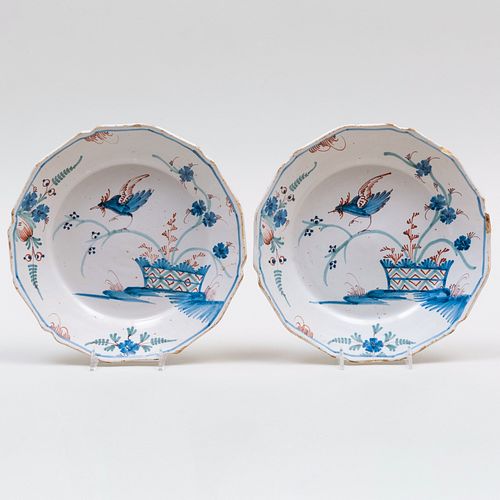Pair of Continental Faience Plates