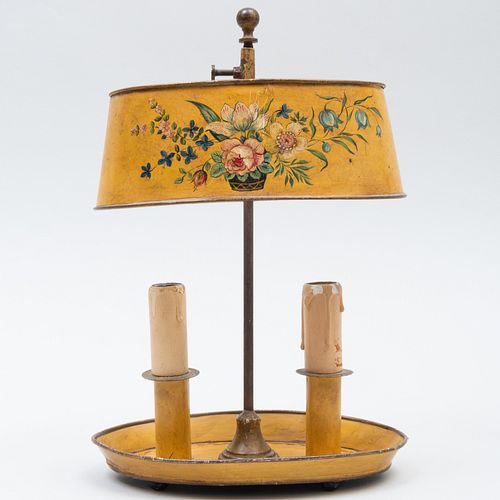 Yellow TÃ´le Candlestick Lamp