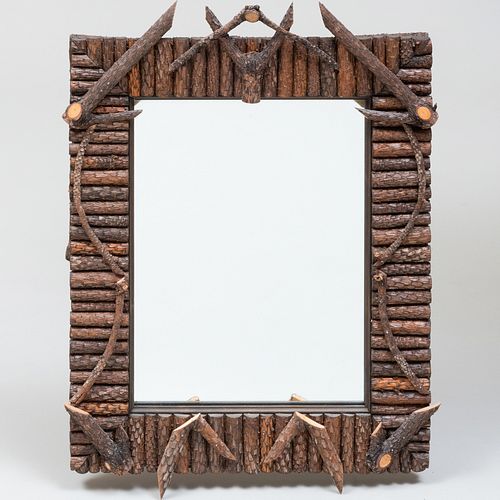 Small Rustic Wood Twig Mirror
