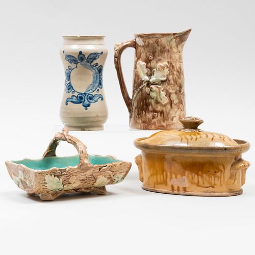 Group of Majolica and Glazed Earthenware Articles