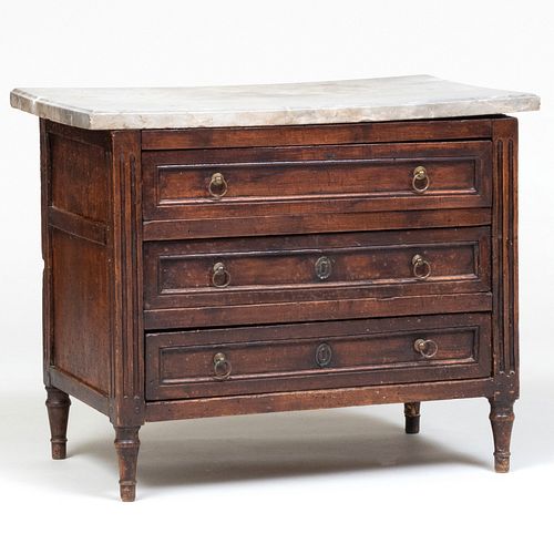 Miniature Louis XVI Provincial Stained Wood Commode