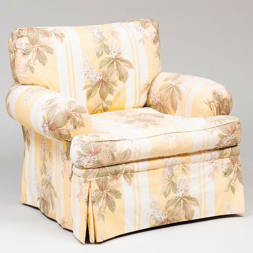 Cotton Chintz Upholstered Club Chair