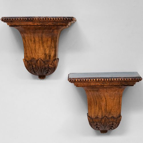 Two Pairs of Carved Wood Brackets 