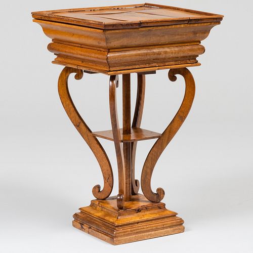 Continental Fruitwood Work Table, Possibly Austrian