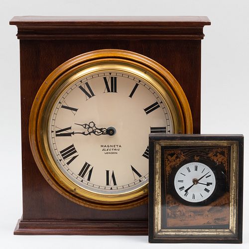 Stained Oak Magneta Electric Clock