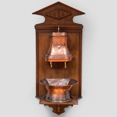Rustic Copper and Fruitwood Lavabo