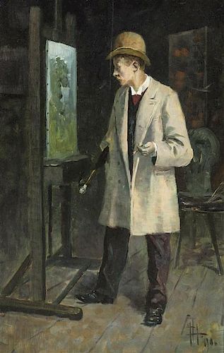 Attributed to Fritz Hegenbarth, (Austrian, 1864-1925), Portrait of a Gentleman, (possibly Gustave Pisko)