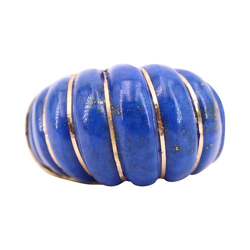 Retro Lapis lazuli & 14k gold Ring